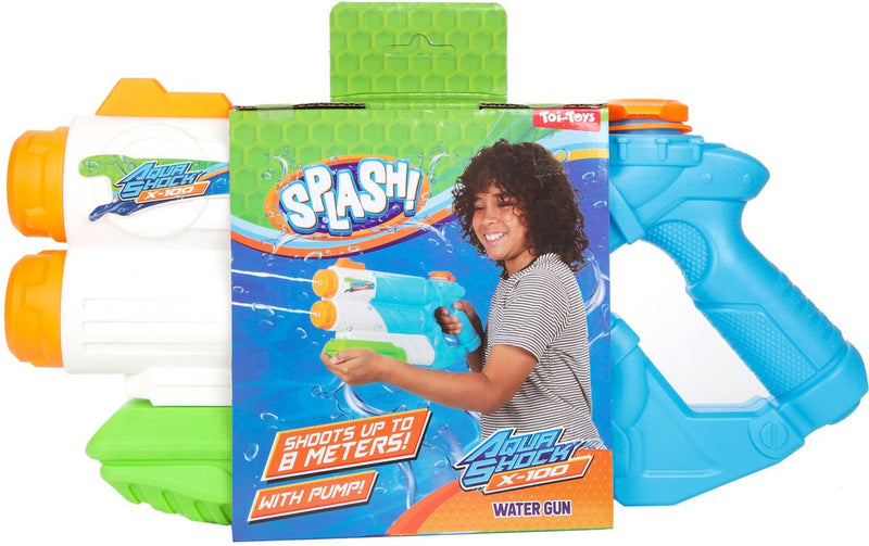 Afbeelding laden in galerijviewer, Toi-toys toi toys splash waterpistool aqua shock x100 1080ml