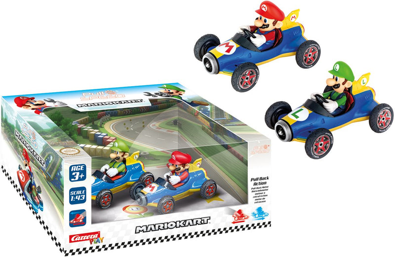 Afbeelding laden in galerijviewer, Carrera super mario pull back raceauto's mach 8, 2dlg.