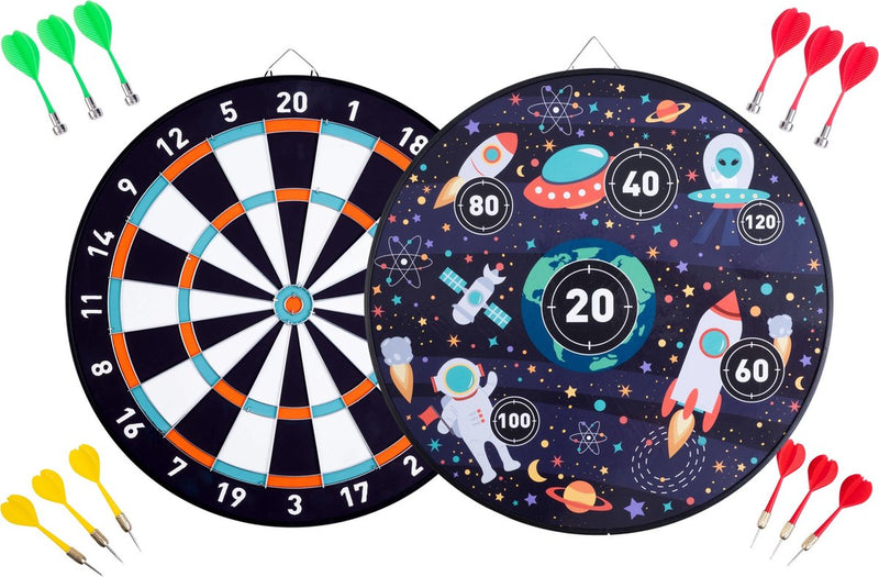 Afbeelding laden in galerijviewer, Engelhart magnetisch dartbord dubbelzijdig - ruimte