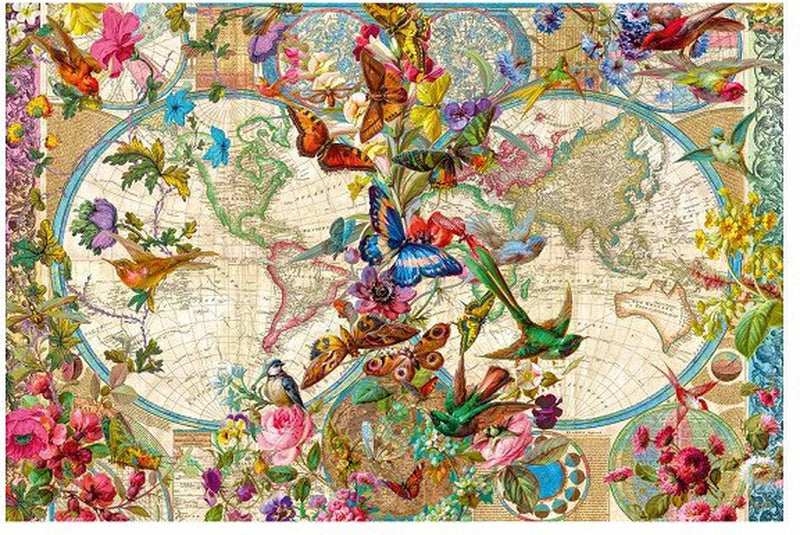 Afbeelding laden in galerijviewer, Ravensburger puzzel flora en fauna wereldkaart - legpuzzel - 2000 stukjes