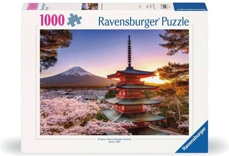 Afbeelding laden in galerijviewer, Ravensburger legpuzzel kersenbloesem bij fuji berg, 1000st.