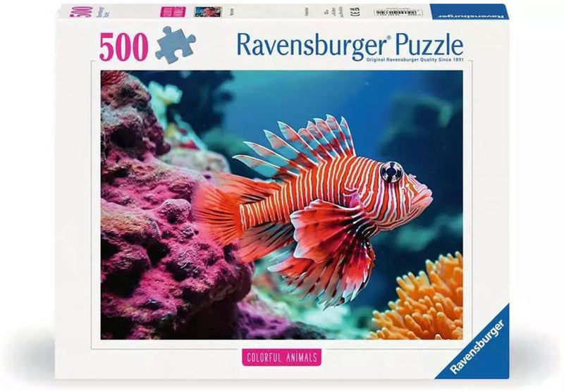 Afbeelding laden in galerijviewer, Merkloos sans marque ravensburger legpuzzel colorful animals rode koraalduivel, 500st.