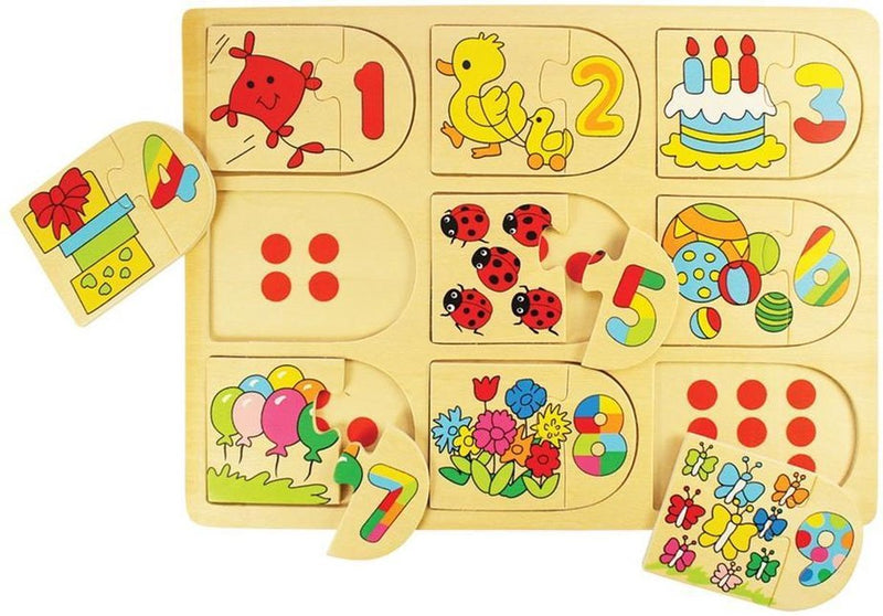 Afbeelding laden in galerijviewer, Bigjigs toys bigjigs houten leerpuzzel getallen, 18dlg.