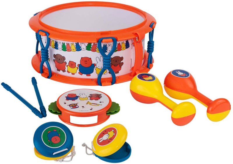 Afbeelding laden in galerijviewer, Rubo toys nijntje muziekset - tamboerijn - trommel - klappertjes - sambaballen - speelgoedinstrumenten