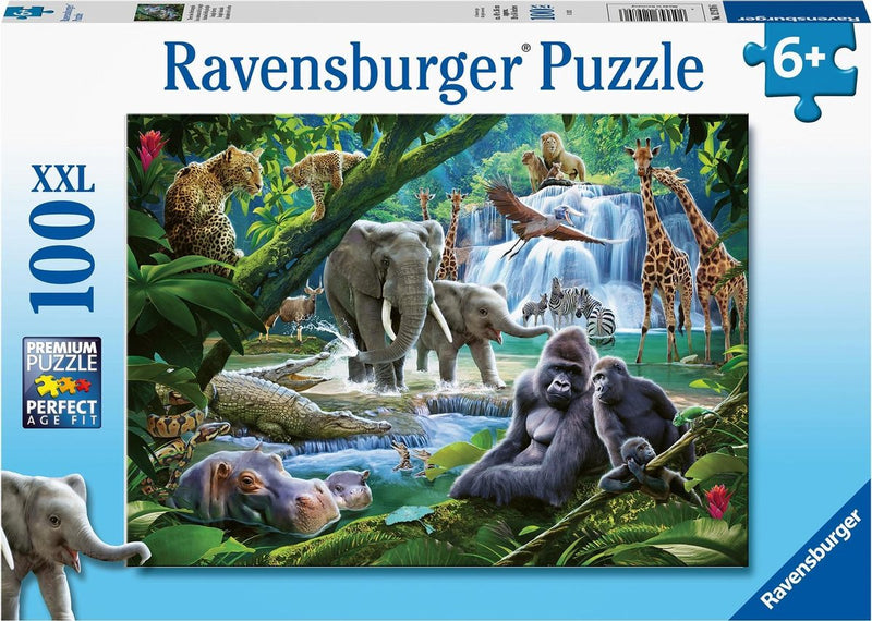 Afbeelding laden in galerijviewer, Ravensburger puzzel jungle dieren - legpuzzel - 100 stukjes