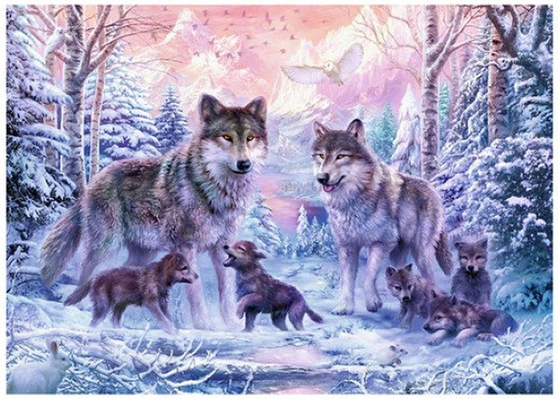 Afbeelding laden in galerijviewer, Ravensburger puzzel legpuzzel arctische wolven - 1000 stukjes dieren.