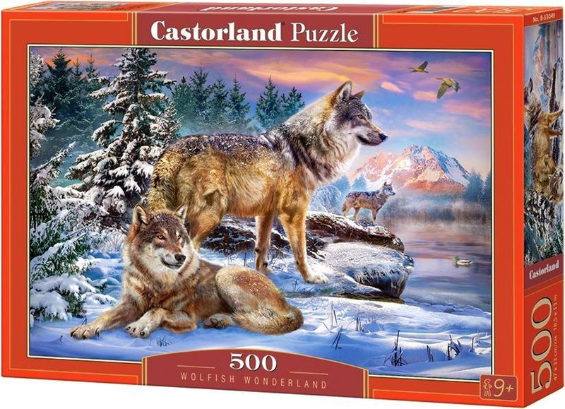 Afbeelding laden in galerijviewer, Castorland wolfish wonderland – puzzel – 500 stukjes – satijnen afwerking – perfecte pasvorm – europese kwaliteit