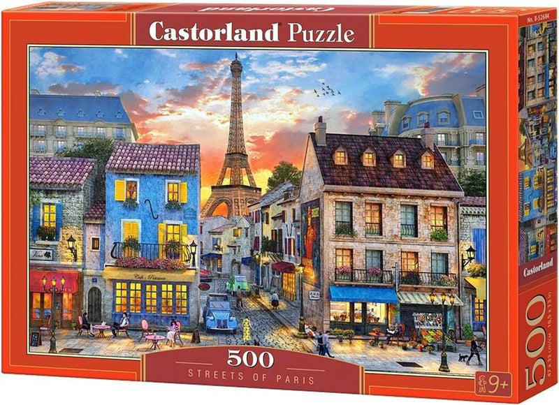 Afbeelding laden in galerijviewer, Castorland streets of paris – puzzel – 500 stukjes – satijnen afwerking – perfecte pasvorm – europese kwaliteit