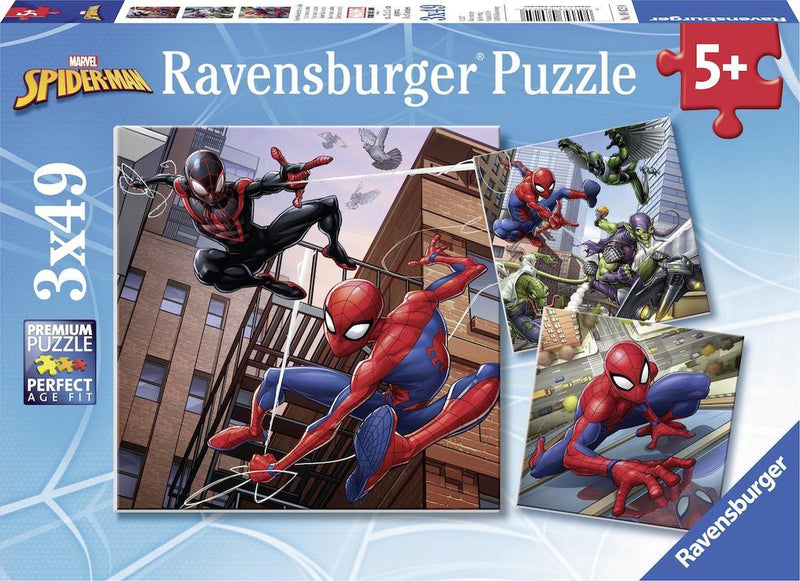 Afbeelding laden in galerijviewer, Ravensburger puzzel spiderman in actie - 3x49 stukjes