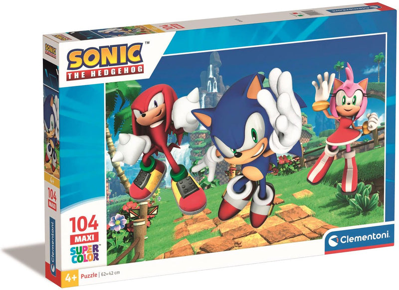 Afbeelding laden in galerijviewer, Clementoni legpuzzel super color maxi sonic, 104st.