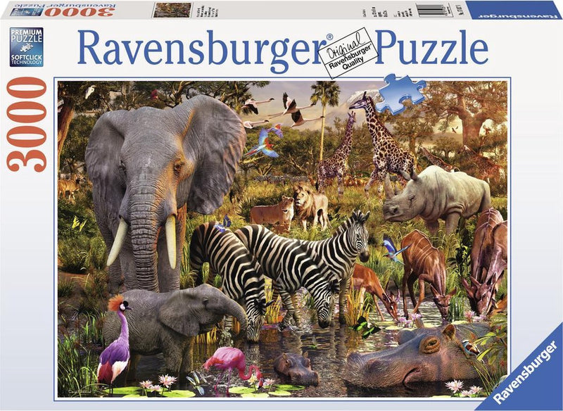 Afbeelding laden in galerijviewer, Ravensburger puzzel afrikaanse dierenwereld - legpuzzel - 3000 stukjes