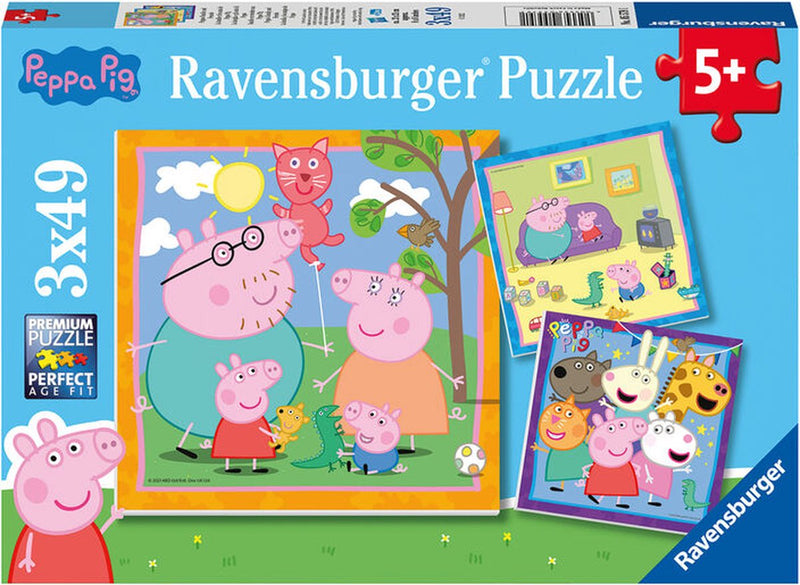 Afbeelding laden in galerijviewer, Ravensburger puzzel peppa pig - legpuzzel - 3x49 stukjes
