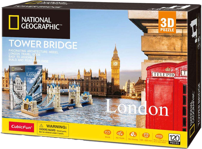 Afbeelding laden in galerijviewer, Cubic fun 3d puzzel tower bridge - educatief en leerzaam - 66 stukjes