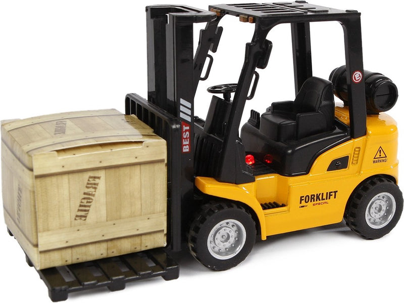 Afbeelding laden in galerijviewer, 2-play vorkheftruck pull-back - met licht en geluid - 14 cm - vanaf 4 jaar