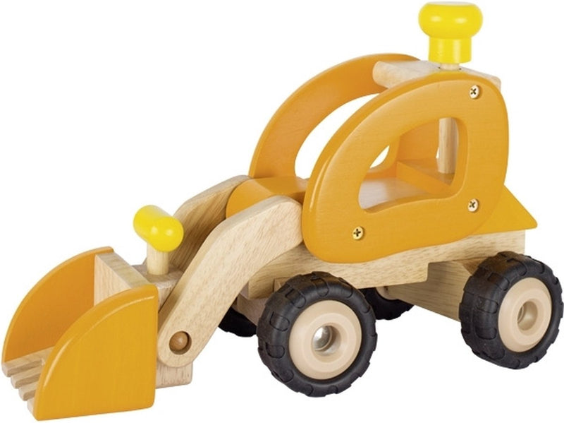 Afbeelding laden in galerijviewer, Goki houten voertuig - bulldozer - 28x12,5x19cm - met rubberen banden - 3 jaar