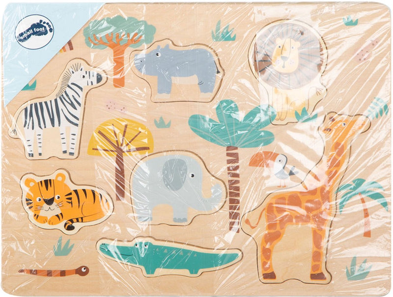 Afbeelding laden in galerijviewer, Small foot - houten puzzel safari