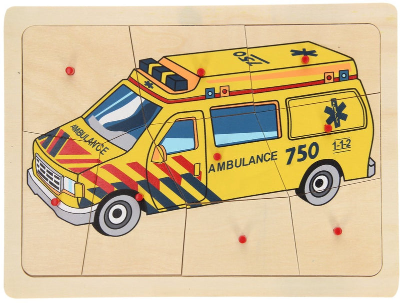 Afbeelding laden in galerijviewer, Playwood houten puzzel ambulance 112 hout
