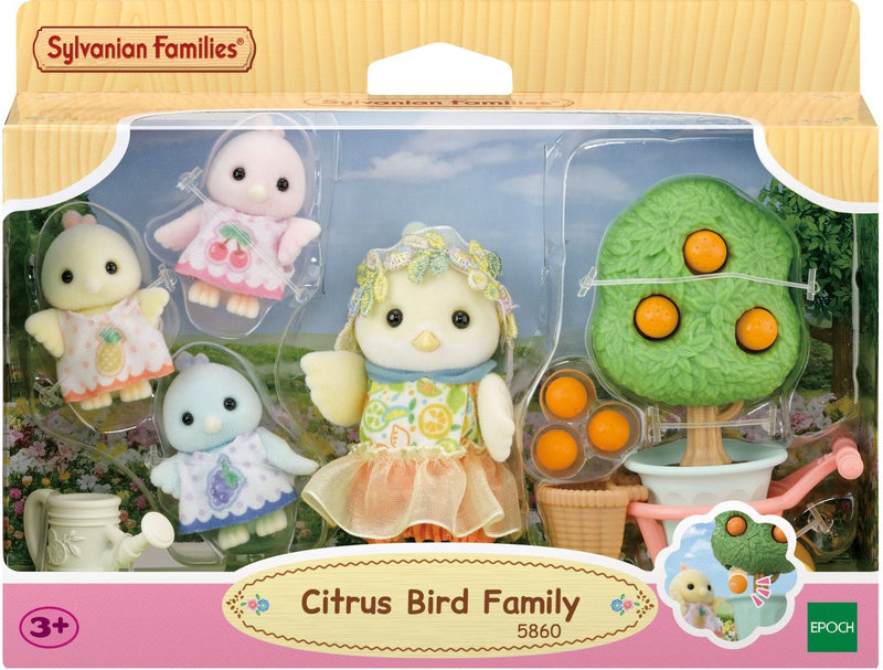Afbeelding laden in galerijviewer, Sylvanian families 5860 familie citroenvogel- fluweelzachte speelfiguren voor in poppenhuis