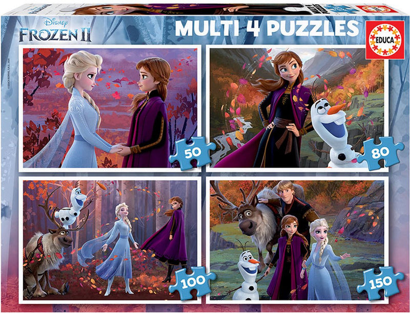 Afbeelding laden in galerijviewer, Educa frozen 2 legpuzzel 4-in-1 - 50-80-100-150st.