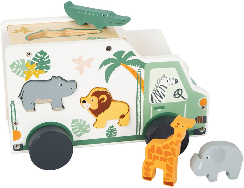 Afbeelding laden in galerijviewer, Small foot - houten vormenstoof jeep safari, 6dlg.