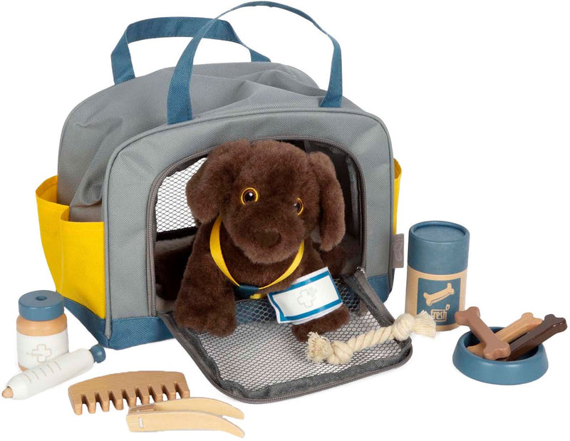 Afbeelding laden in galerijviewer, Small foot - knuffel hond met draagtas en verzorgingsset