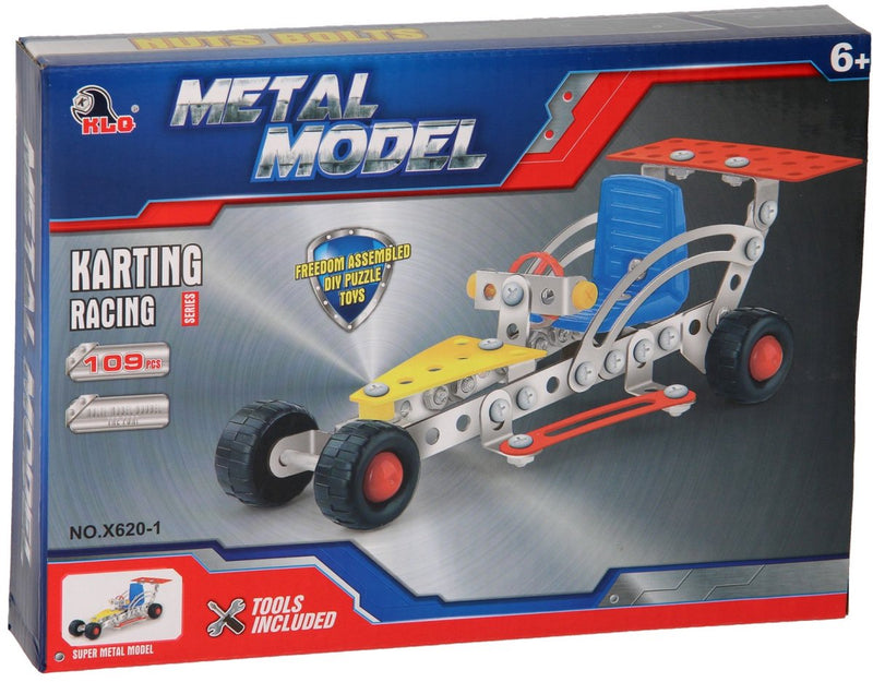 Afbeelding laden in galerijviewer, Lobbes speelgoed bv constructie metaal raceauto, 109dlg.