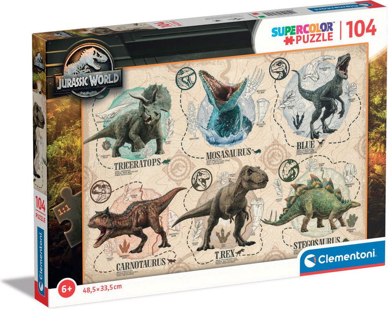 Afbeelding laden in galerijviewer, Clementoni legpuzzel super color jurassic world, 104st.