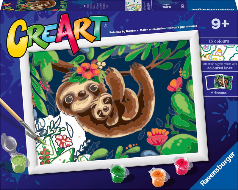 Afbeelding laden in galerijviewer, Ravensburger creart sweet sloths - schilderen op nummer voor kinderen