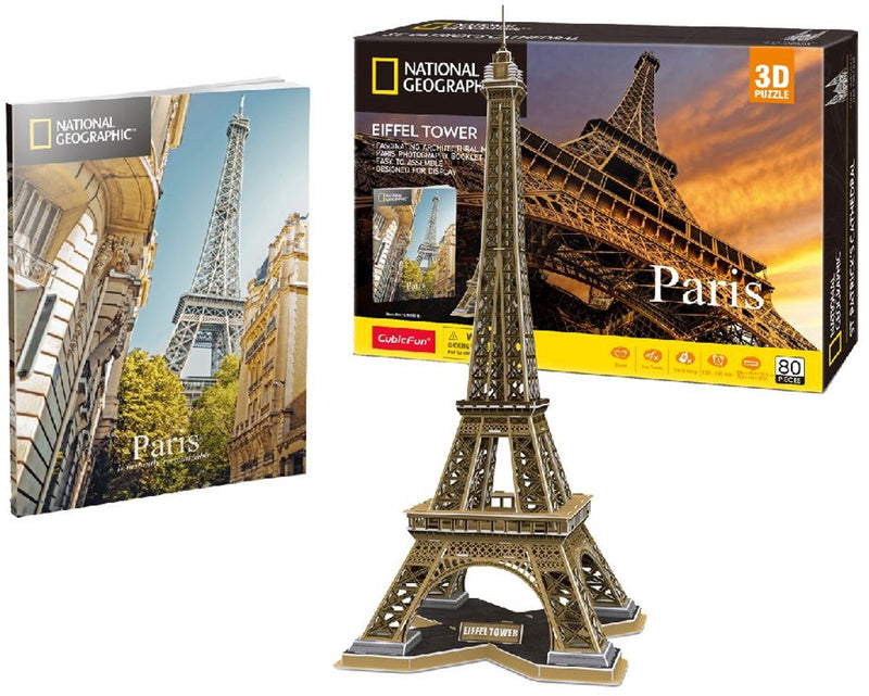 Afbeelding laden in galerijviewer, Cubic fun national geographic 3d puzzel eiffeltoren - 80 stukjes - 70,9 cm hoog