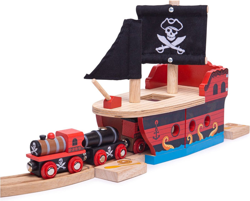Afbeelding laden in galerijviewer, Bigjigs treinbaanonderdeel piratenboot