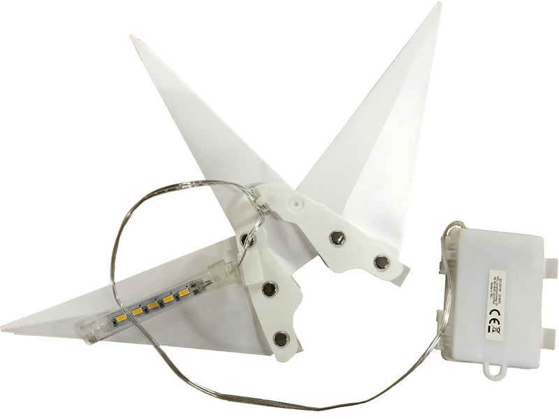 Afbeelding laden in galerijviewer, Svenska living ster 3d van kunststof 35cm wit met 4xled warm wit en timer werkt op 3xaa (excl) batterijen