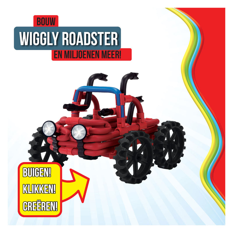 Afbeelding laden in galerijviewer, Clics spaghetteez wiggly roadsters flexibele bouwstaafjes, 46dlg.