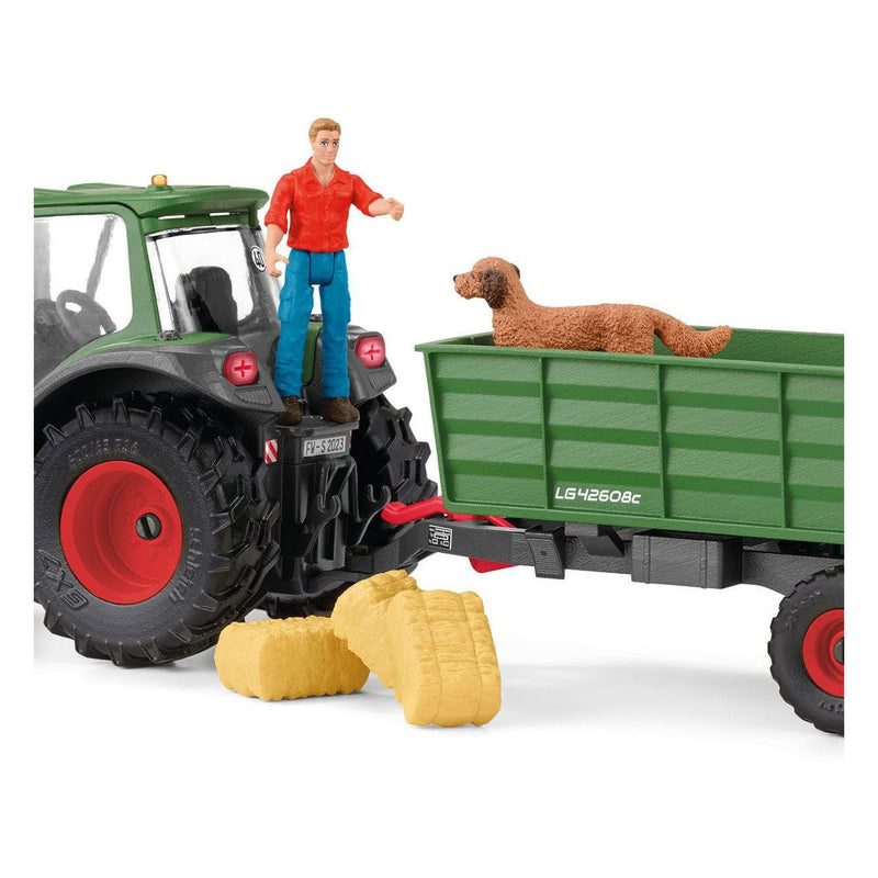 Afbeelding laden in galerijviewer, Schleich farm world tractor met aanhanger 42608