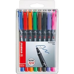Afbeelding laden in galerijviewer, Stabilo ohpen fijn permanente marker in etui - 8dlg.