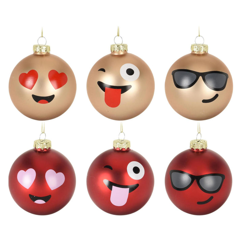 Afbeelding laden in galerijviewer, Kerstbal Glas Lachgezicht, 12st.