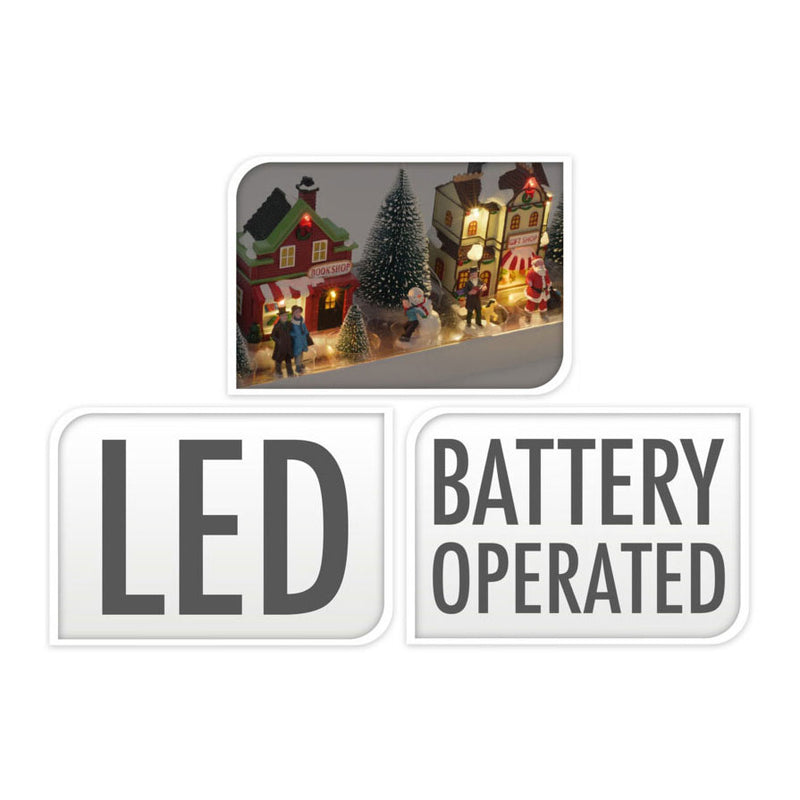 Afbeelding laden in galerijviewer, Kerstdorp met led set, 17dlg.