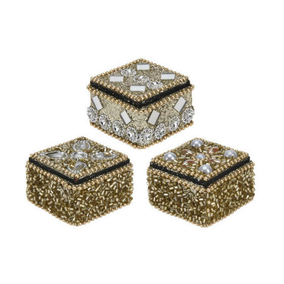 Afbeelding laden in galerijviewer, Opbergdoosje 4x3cm goud, set van 36