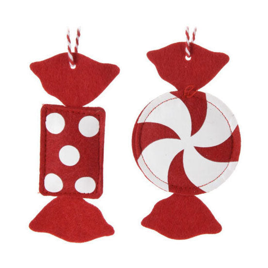 Afbeelding laden in galerijviewer, Ngk kersthangers vilt snoep, set van 12