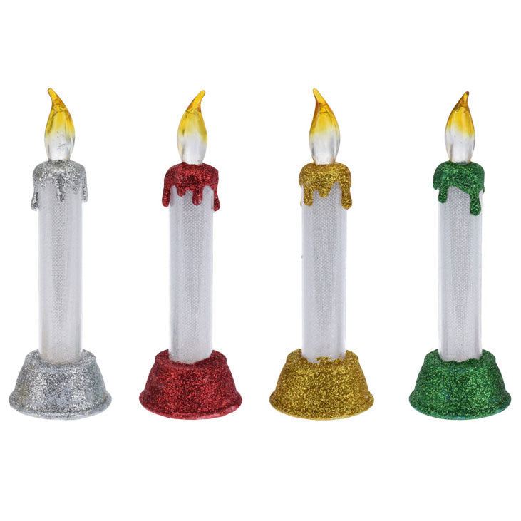 Afbeelding laden in galerijviewer, Ledkaars met Kerstglitters, 15cm.