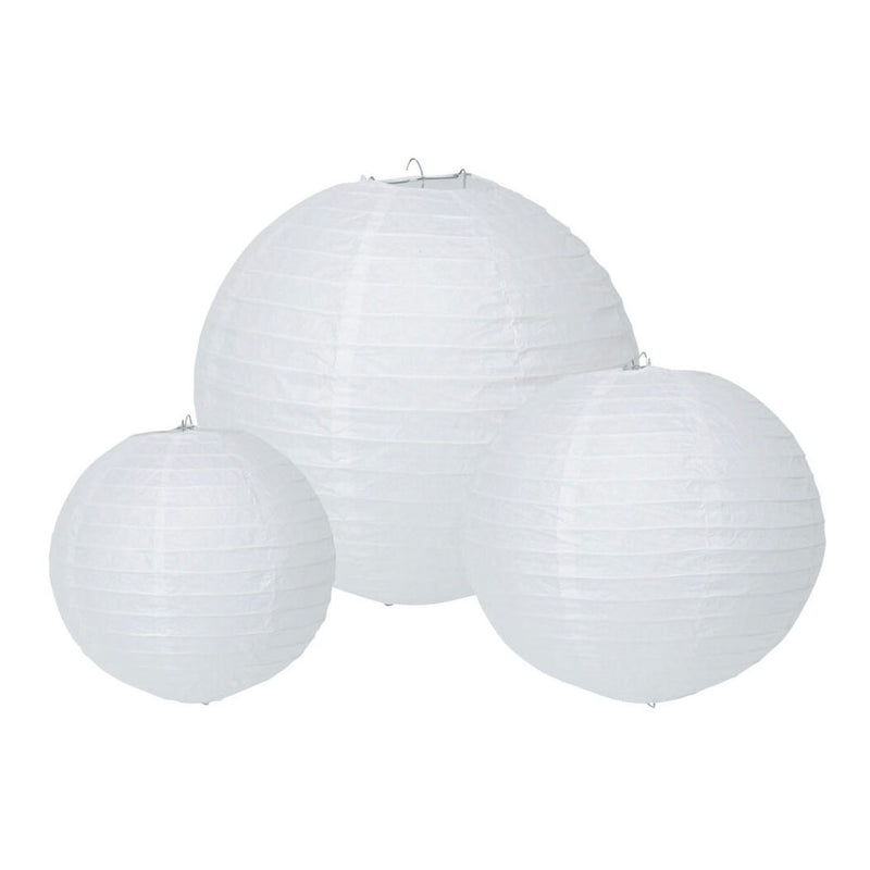 Afbeelding laden in galerijviewer, Lampion papier rosegoud wit, set van 6