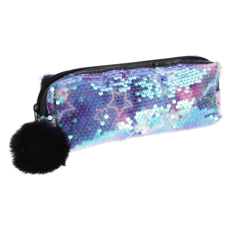 Afbeelding laden in galerijviewer, Etui met pailletten en pompom