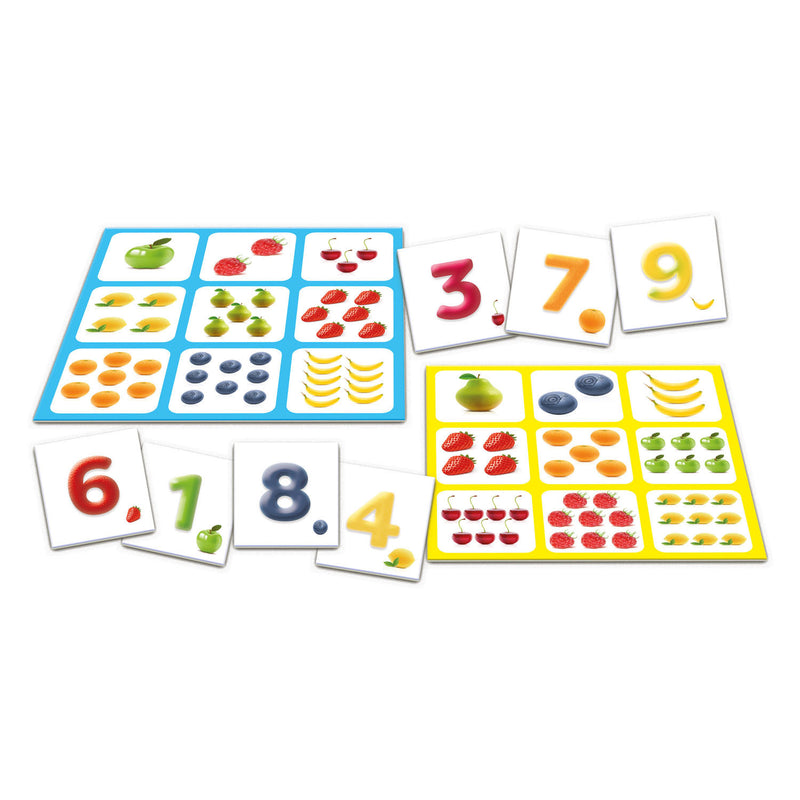Afbeelding laden in galerijviewer, Tactic lotto fruit nummers – kaartspel – zoek vind – familiespel – 2-4 spelers – vanaf 3 jaar