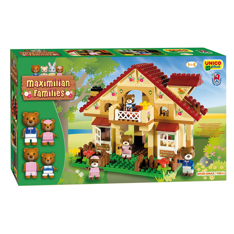 Afbeelding laden in galerijviewer, Androni unico bouwstenen huis maximilian families 155-delig speelgoedset.