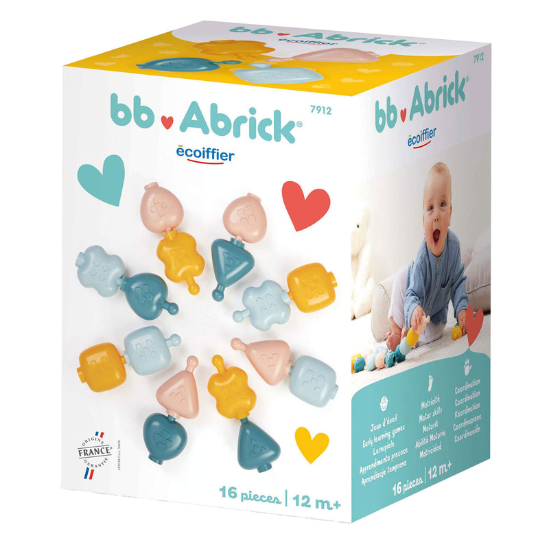 Afbeelding laden in galerijviewer, Abrick ecoiffier bb motoriekkralen bouwspeelset - 16dlg.