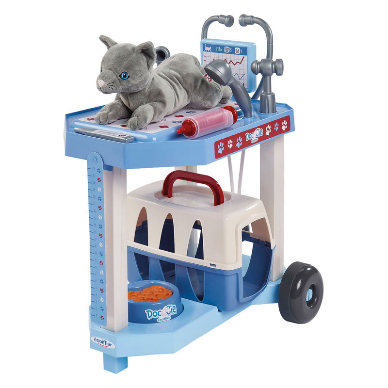 Afbeelding laden in galerijviewer, Ecoiffier doc cie dierenartsen trolley met kat - 14dlg.
