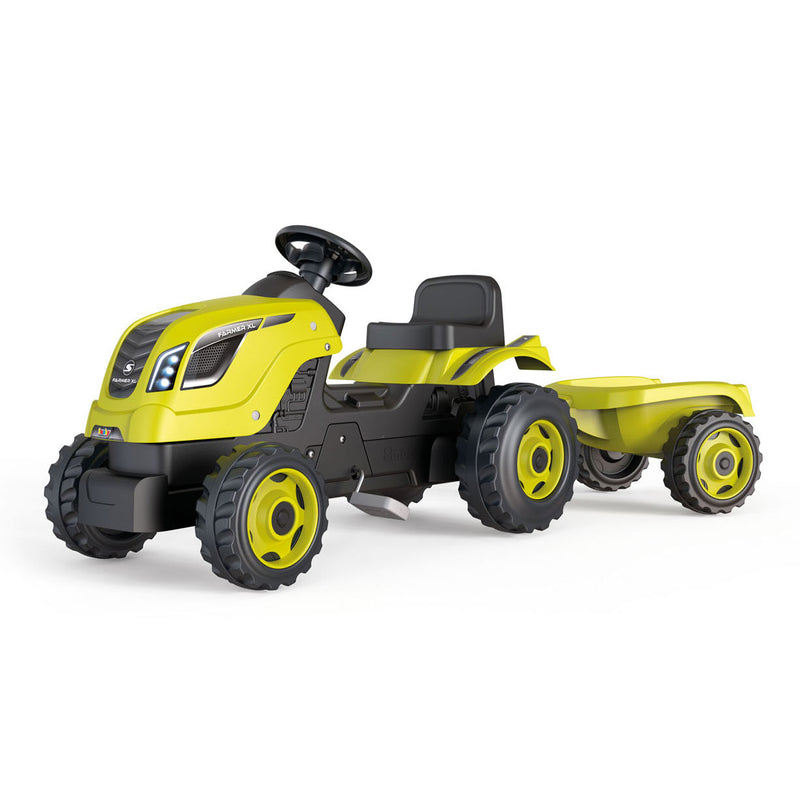 Afbeelding laden in galerijviewer, Smoby farmer xl traptractor met trailer groen
