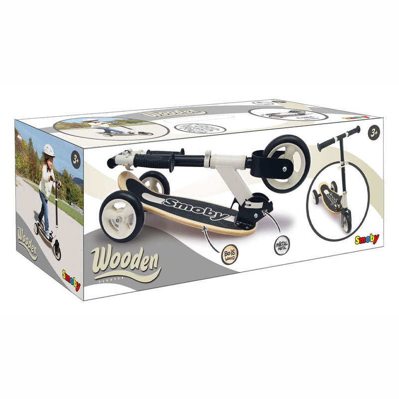 Afbeelding laden in galerijviewer, Smoby houten 3-wiel kinderstep blauw