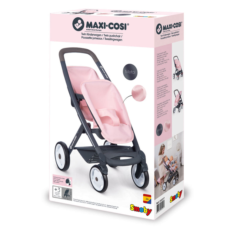 Afbeelding laden in galerijviewer, Smoby Maxi-Cosi Poppenwagen voor 2 Poppen