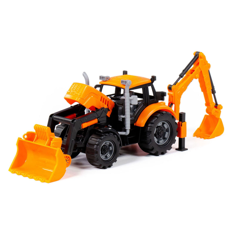 Afbeelding laden in galerijviewer, Cavallino tractor met lader en graafmachine geel, schaal 1:32