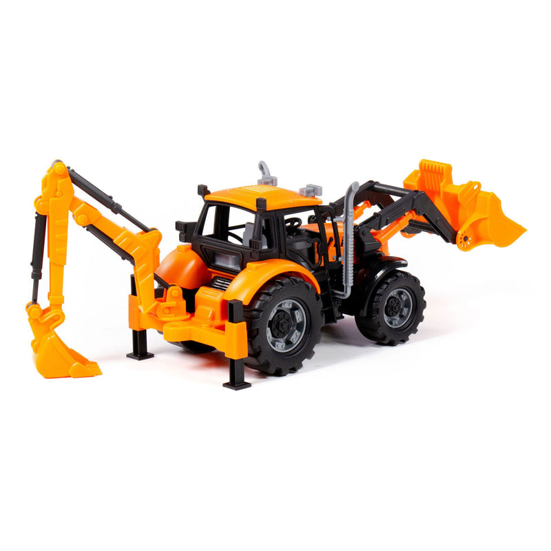 Afbeelding laden in galerijviewer, Cavallino tractor met lader en graafmachine geel, schaal 1:32
